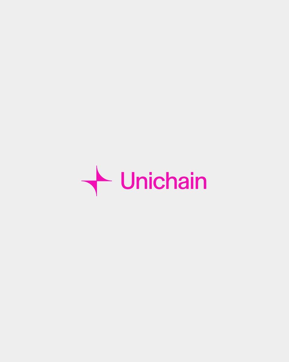 Unichain logo in pink against a light background.